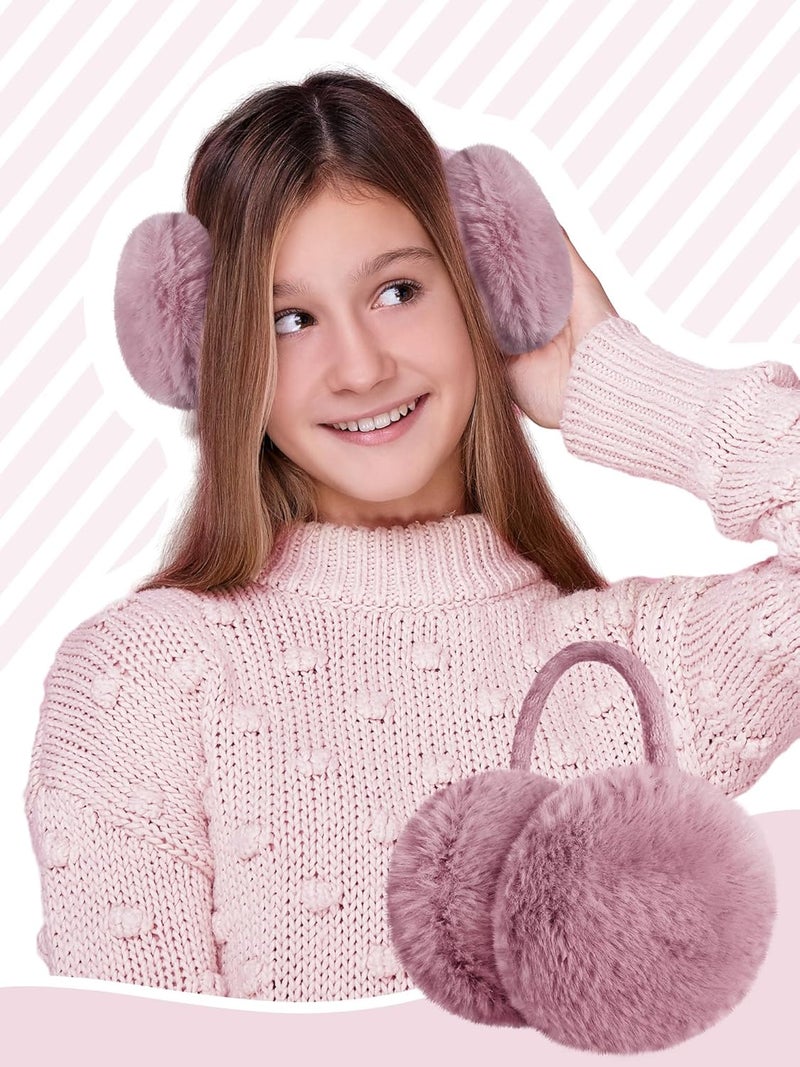 Fourluoo 4 Pcs Warm Ear Muffs Winter Earmuffs Cute Ear Covers for Kids teenager Outdoor Activities Warmth - Image 4